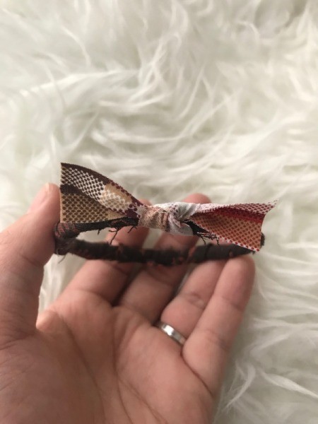 Fabric Wrapped Bracelet - closeup of bow