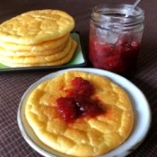 Jam on Cloud Bread on plate