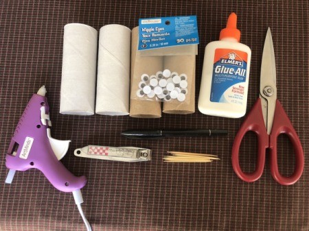 Cardboard Tube Bunnies - supplies