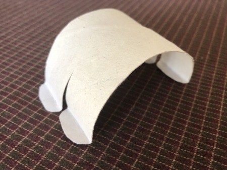 Cardboard Tube Bunnies - fold the tips of the legs so that they become feet facing forward