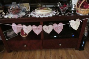 Having a Big Girls Slumber Party - hearts party banner