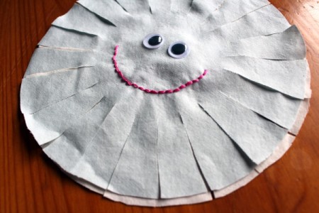 Happy Sad Beanbag - lay on top of each other wrong sides together, matching up the ties