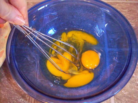 whisking eggs