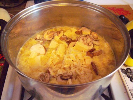 added tofu and mushrooms to soup