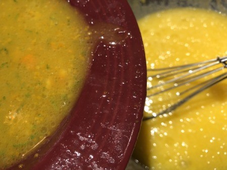 Tangerine juice added to egg