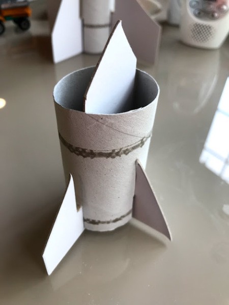 Paper Towel Roll Rocket Craft for Kids