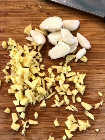 chopped garlic and onions