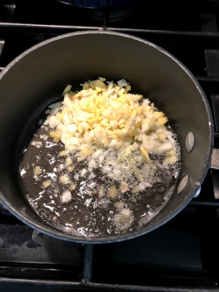 caramelizing onions and garlic
