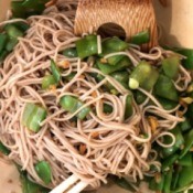 Snow Peas With Soba noodles