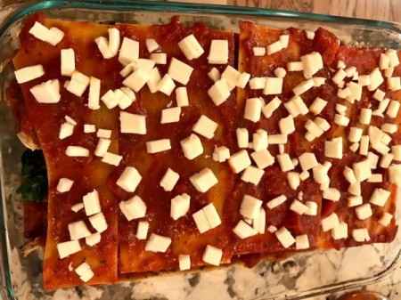 mozzarella chunks on top