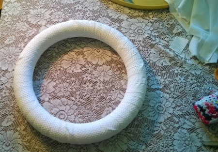 Yarn Chain St. Patty's Wreath - fabric covered wreath