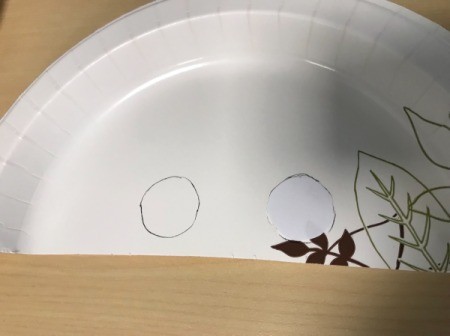 Paper Plate Bunny Mask - draw or trace the eyes