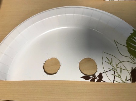 Paper Plate Bunny Mask - cut the eyes out