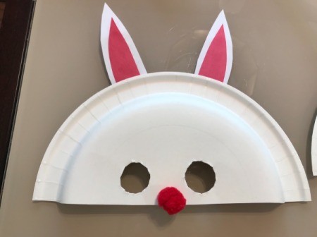 Paper Plate Bunny Mask - red bunny