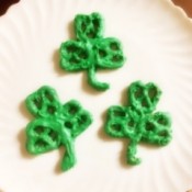 3 Shamrock Pretzels on plate