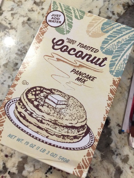 A coconut pancake mix from Trader Joe's.