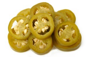 Sliced pickled
jalapeno peppers