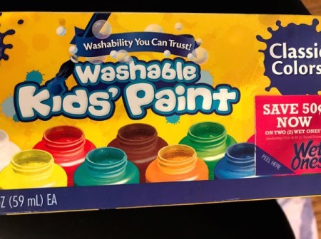 Kid's Name Painter's Tape Art Project - washable kids' paint