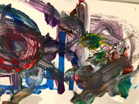 Kid's Name Painter's Tape Art Project - paint over the tape