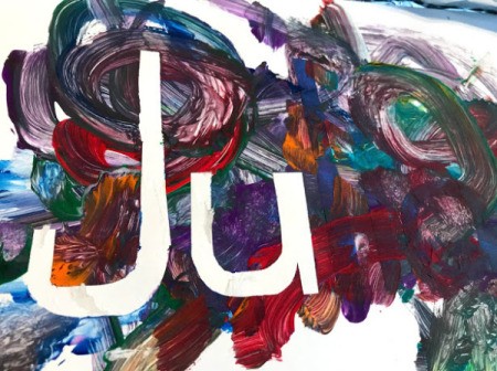 Kid's Name Painter's Tape Art Project - removing the tape