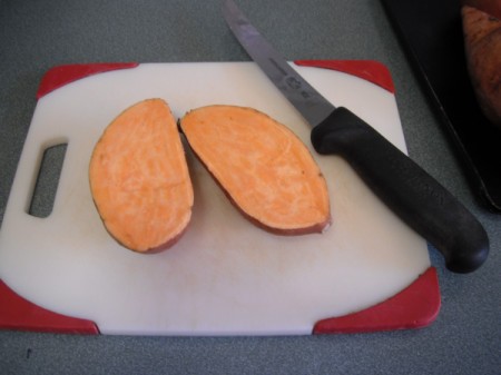 Sweet Potato cut in half