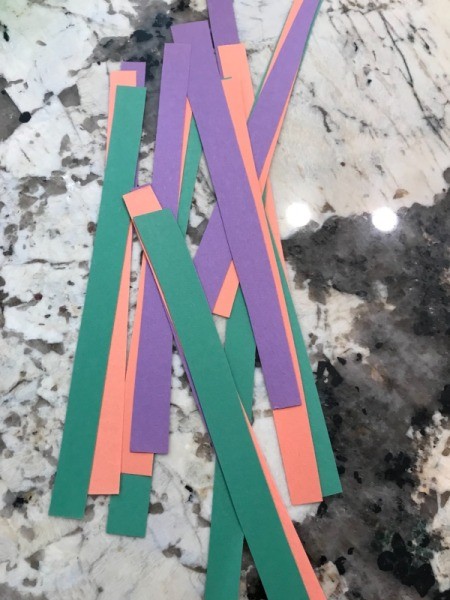 Woven Egg Paper Mat - cut strips of colored paper