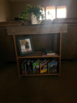 Barn Wood Table with Shelves