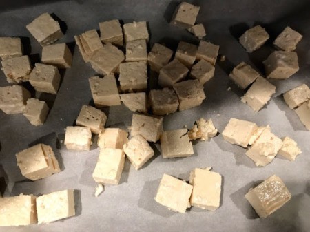tofu on baking sheet