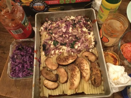 layering lasagna
