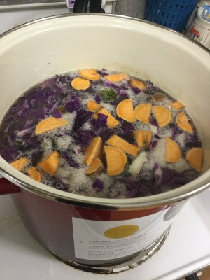 simmering pot of stew
