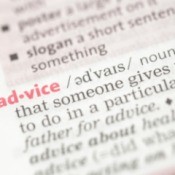 Picture of the word "Advice" in a dictionary.