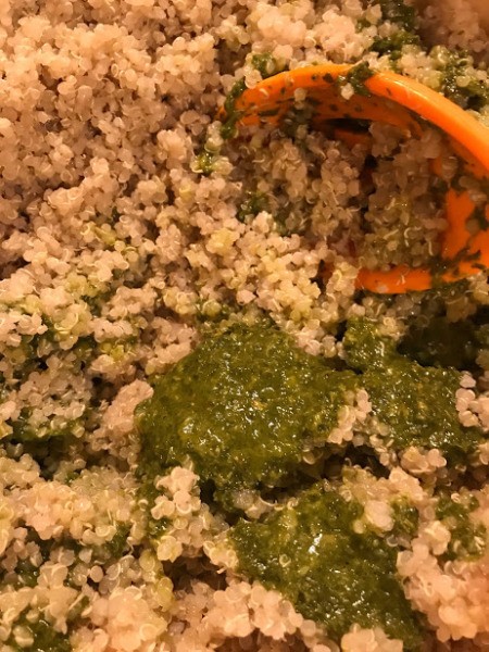 adding herbs to quinoa