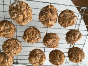 Applesauce Muffins cooling on rack