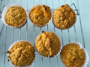 Sweet Potato Corn Muffins on rack