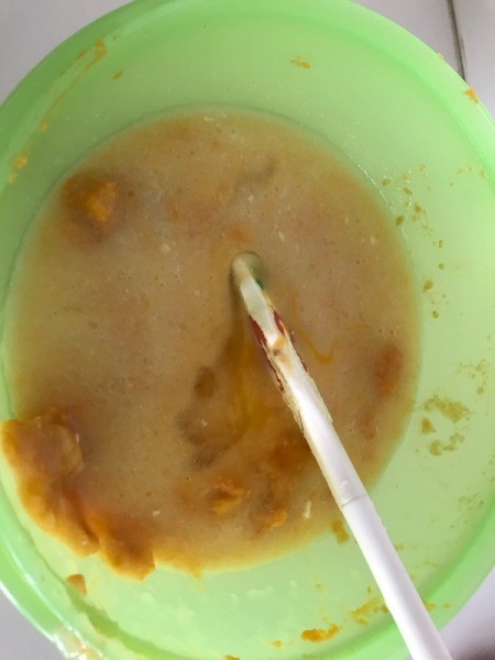 mixing wet ingredients in bowl