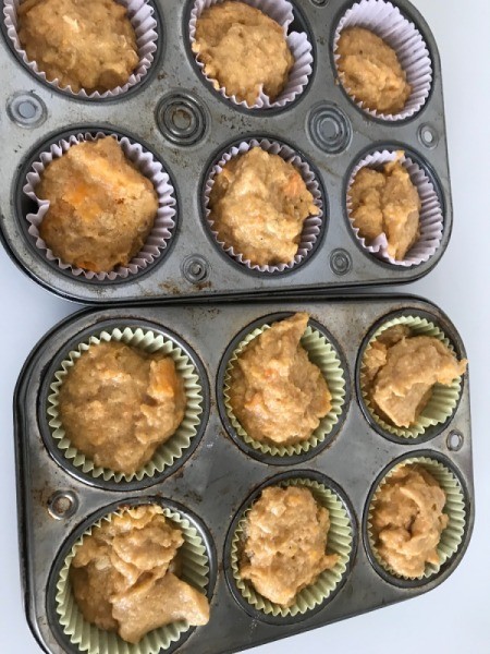 filled muffin tins
