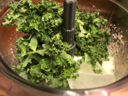 kale and banana in blender