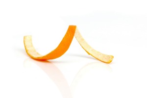 Orange twist on white background