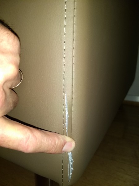 Repairing a Cut in Faux Leather Couch Upholstery