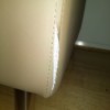 Repairing a Cut in Faux Leather Couch Upholstery - cut near side seam