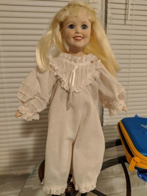 Identifying a Porcelain Doll - blond doll in one piece garment