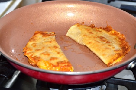 Crispy Cheese Tortillas in pan