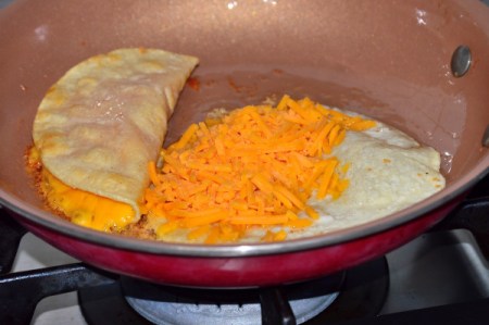 Crispy Cheese Tortillas in pan