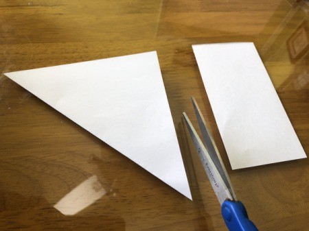 Folded Paper Bunny Corner Bookmark - cut off the rectangle on the right and save for later