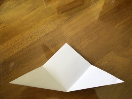 Folded Paper Bunny Corner Bookmark - unfold