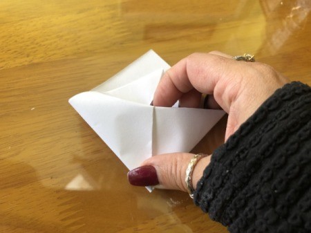 Folded Paper Bunny Corner Bookmark - repeat on the left