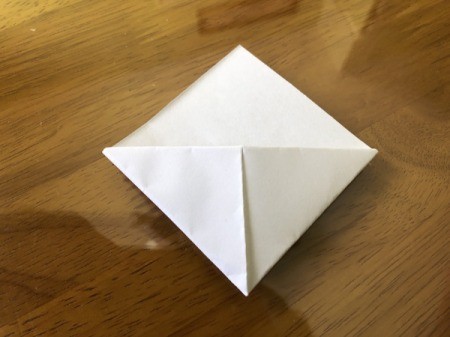 Folded Paper Bunny Corner Bookmark - make sure corners are folded perfectly and flat against the flap