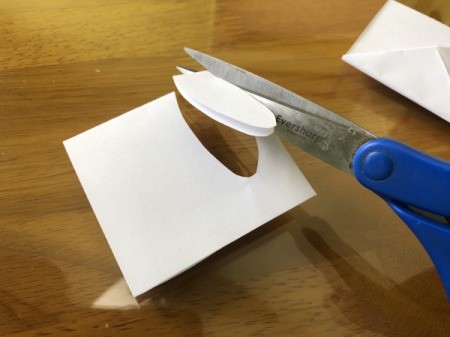 Folded Paper Bunny Corner Bookmark - cut two bunny ears from the paper