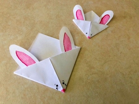 Folded Paper Bunny Corner Bookmark - make bunnies in different sizes
