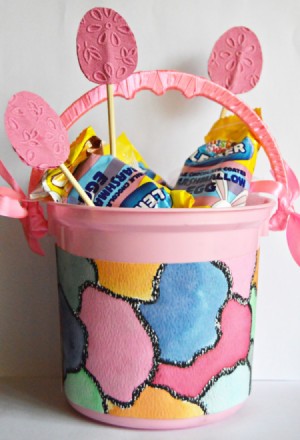 Floating Eggs Easter Basket - add marshmallow eggs and paper eggs